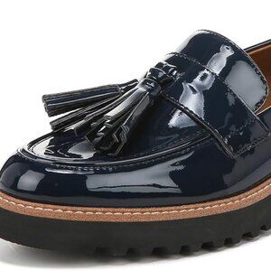 Franco Sarto Carolynn Tassel Loafers – Women’s 6W – Inky Navy Patent